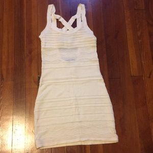 Open back cream sweater dress